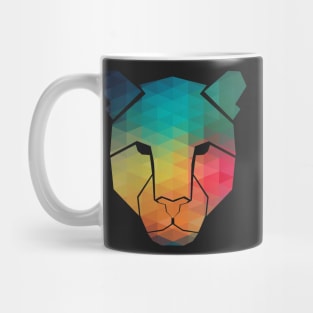 Rainbow leopard head silhouette Mug